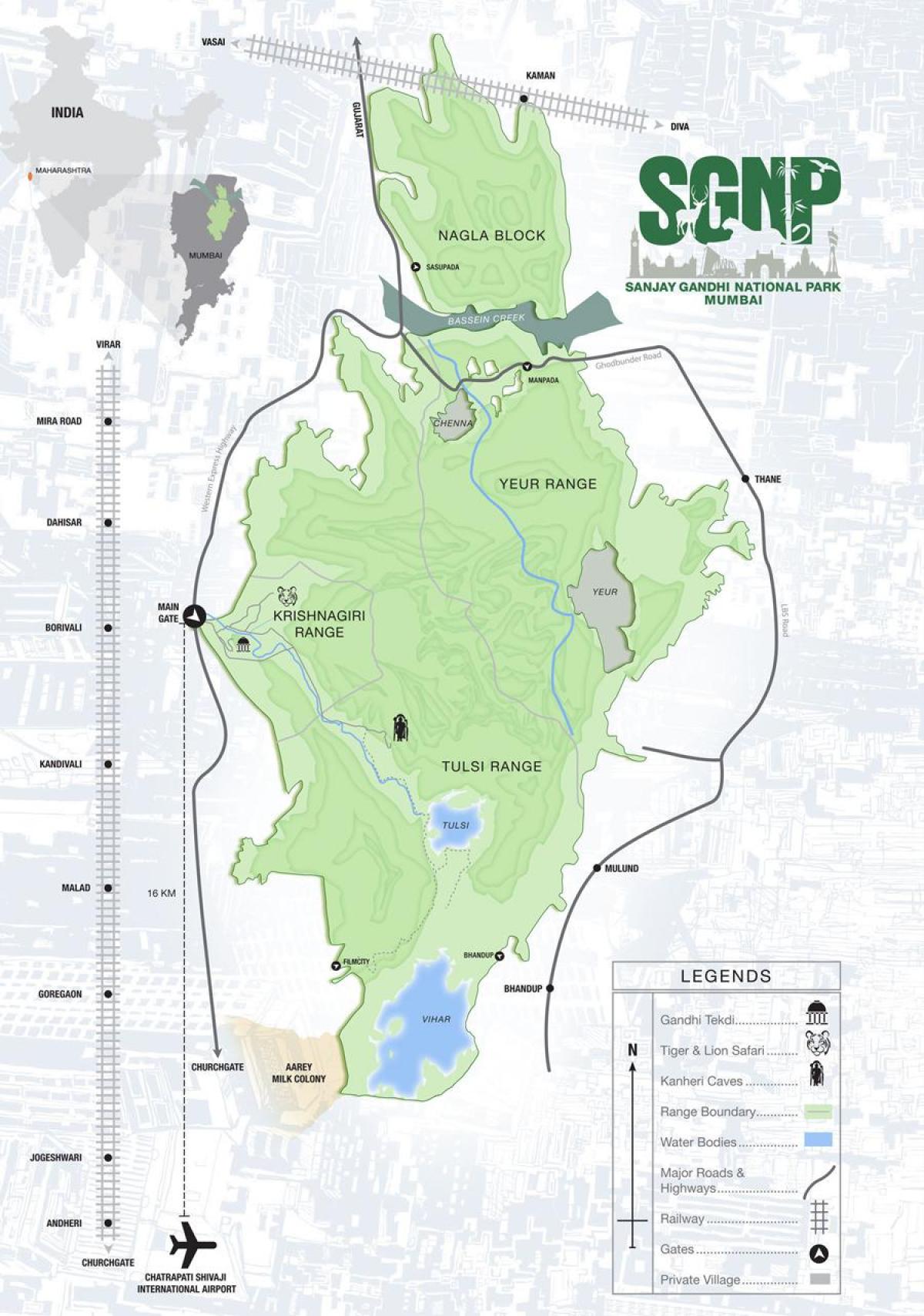 Borivali ეროვნული პარკის რუკა
