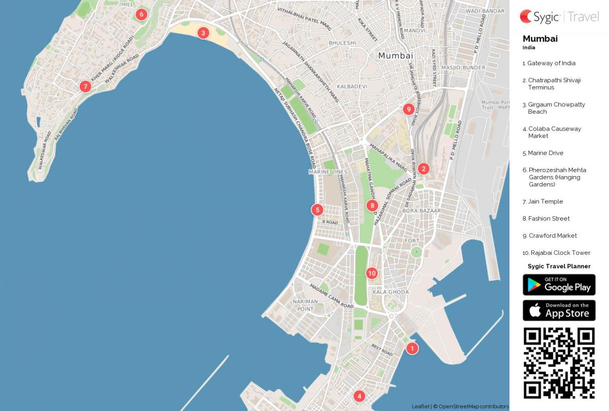 Mumbai ატრაქციონები რუკა