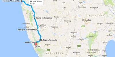 Mumbai goa საგზაო რუკა