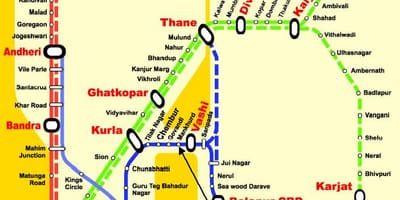 Mumbai ცენტრალური ხაზი სადგურების რუკა